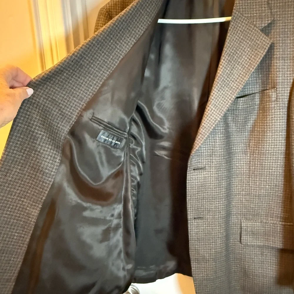 Oscar de la Renta Wool & Cashmere Blend Men’s Sport Coat Notched Lapels Size 42S